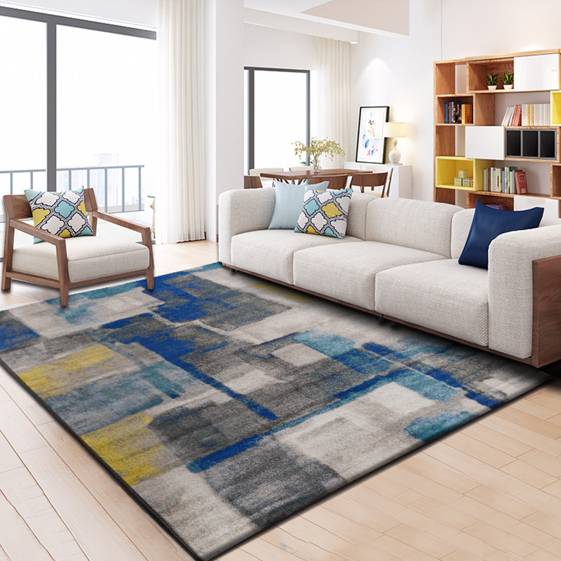 Relaxing Abstract Rug Multi Colored Synthetics Indoor Rug Non-Slip Backing Pet Friendly Area Carpet for Living Room Gray Blue Clearhalo 'Area Rug' 'Modern' 'Rugs' Rug' 2300359