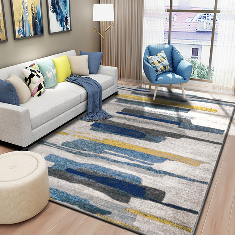 Relaxing Abstract Rug Multi Colored Synthetics Indoor Rug Non-Slip Backing Pet Friendly Area Carpet for Living Room Blue Clearhalo 'Area Rug' 'Modern' 'Rugs' Rug' 2300362