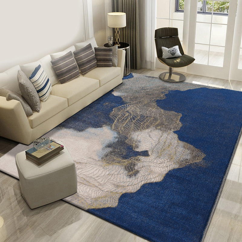 Relaxing Abstract Rug Multi Colored Synthetics Indoor Rug Non-Slip ...