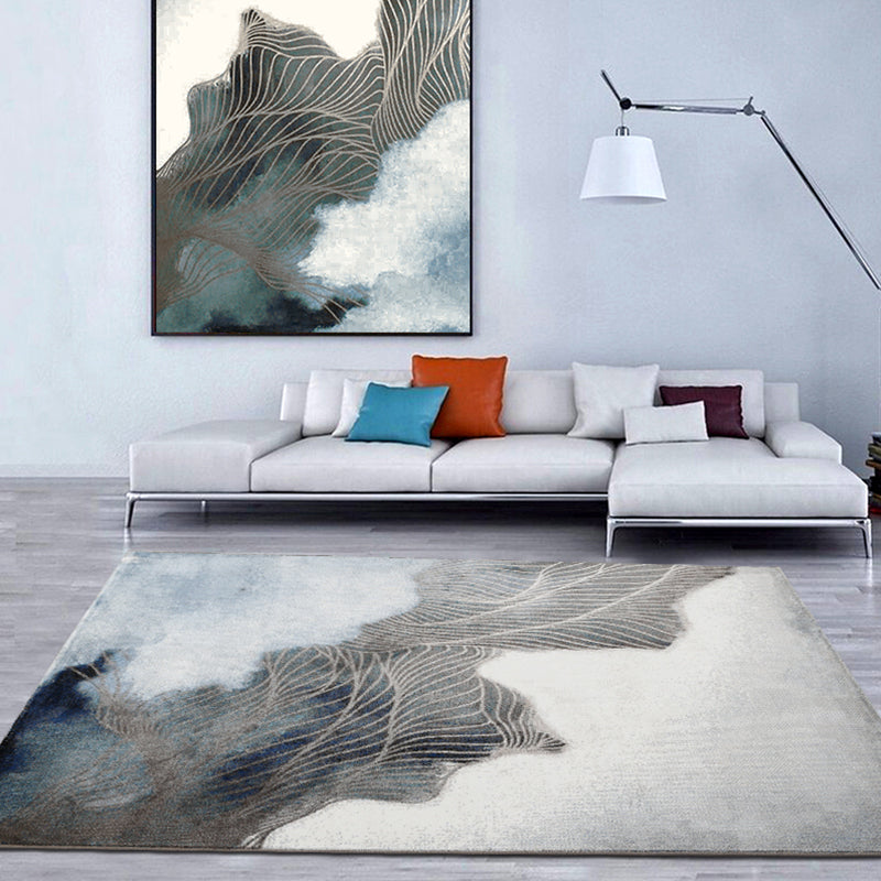Relaxing Abstract Rug Multi Colored Synthetics Indoor Rug Non-Slip Backing Pet Friendly Area Carpet for Living Room Smoke Gray Clearhalo 'Area Rug' 'Modern' 'Rugs' Rug' 2300369
