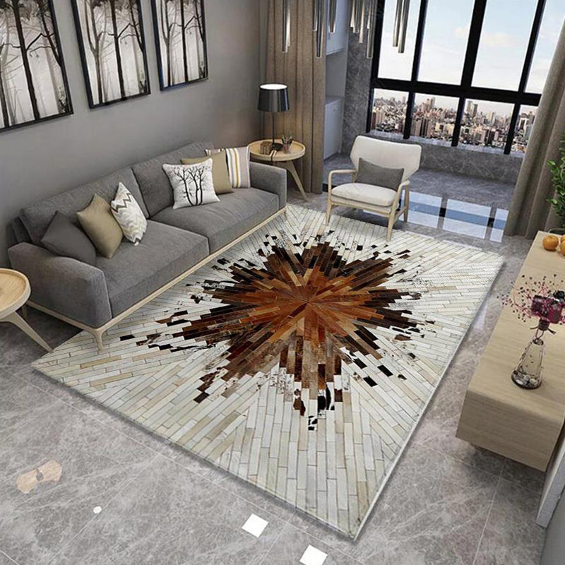 Funky Parlor Rug Multi-Colored Abstract Indoor Rug Polypropylene Easy Care Machine Washable Area Carpet Brown Clearhalo 'Area Rug' 'Modern' 'Rugs' Rug' 2300374