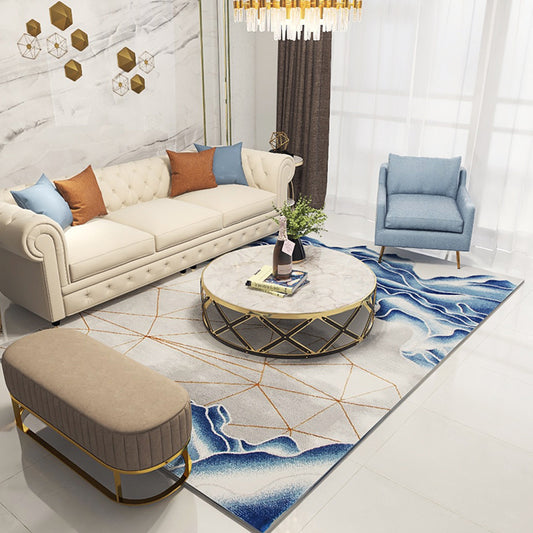 Modern Room Rug Multi Colored Abstract Pattern Rug Polypropylene Non-Slip Pet Friendly Carpet Gray Blue Clearhalo 'Area Rug' 'Modern' 'Rugs' Rug' 2300394