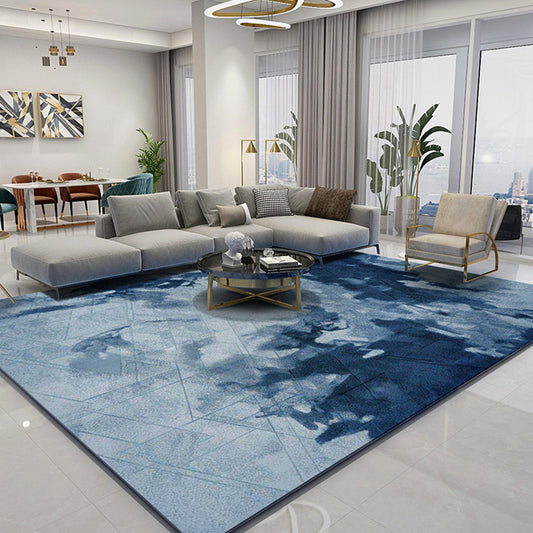 Novelty Decoration Rug Multi Colored Abstract Printed Indoor Rug Pet Polyster Friendly Easy Care Washable Area Carpet Dark Blue-Gray Clearhalo 'Area Rug' 'Modern' 'Rugs' Rug' 2300396