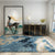 Novelty Decoration Rug Multi Colored Abstract Printed Indoor Rug Pet Polyster Friendly Easy Care Washable Area Carpet Lake Blue 5'3" x 7'7" Clearhalo 'Area Rug' 'Modern' 'Rugs' Rug' 2300399
