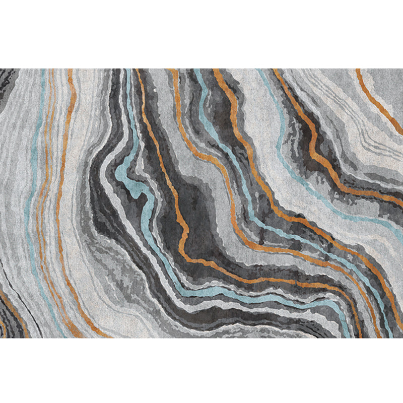 Modern Decoration Rug Multi Colored Abstract Patterned Indoor Rug Synthetics Anti-Slip Pet Friendly Carpet Smoke Gray Clearhalo 'Area Rug' 'Modern' 'Rugs' Rug' 2300424