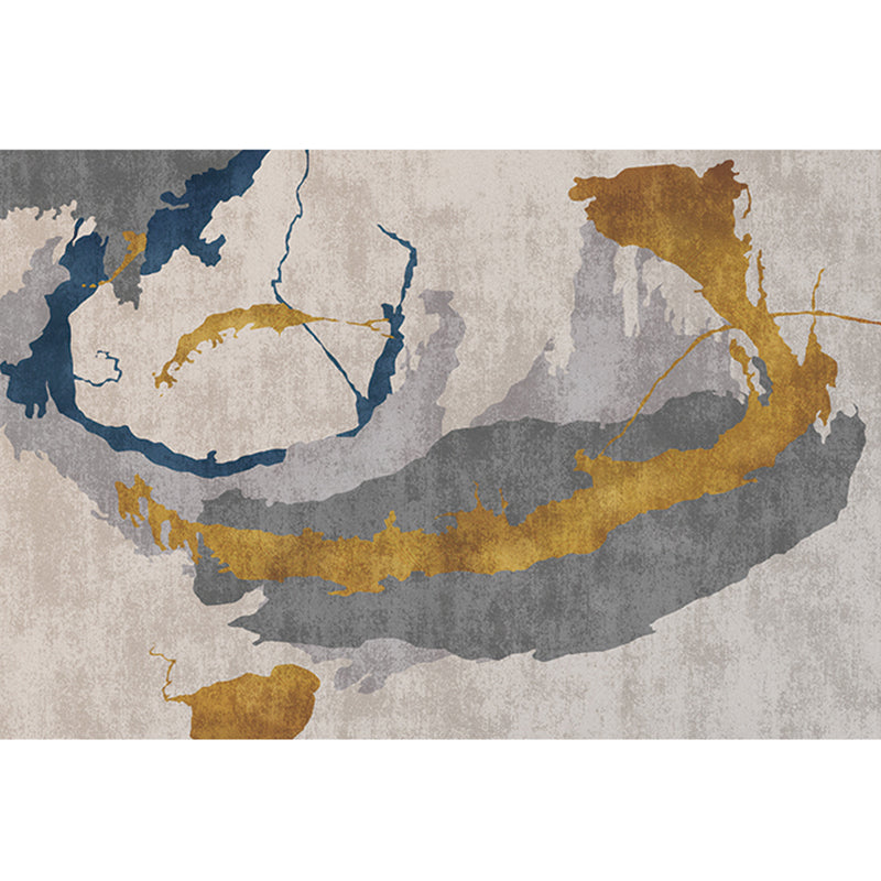 Modern Decoration Rug Multi Colored Abstract Patterned Indoor Rug Synthetics Anti-Slip Pet Friendly Carpet Khaki Clearhalo 'Area Rug' 'Modern' 'Rugs' Rug' 2300427