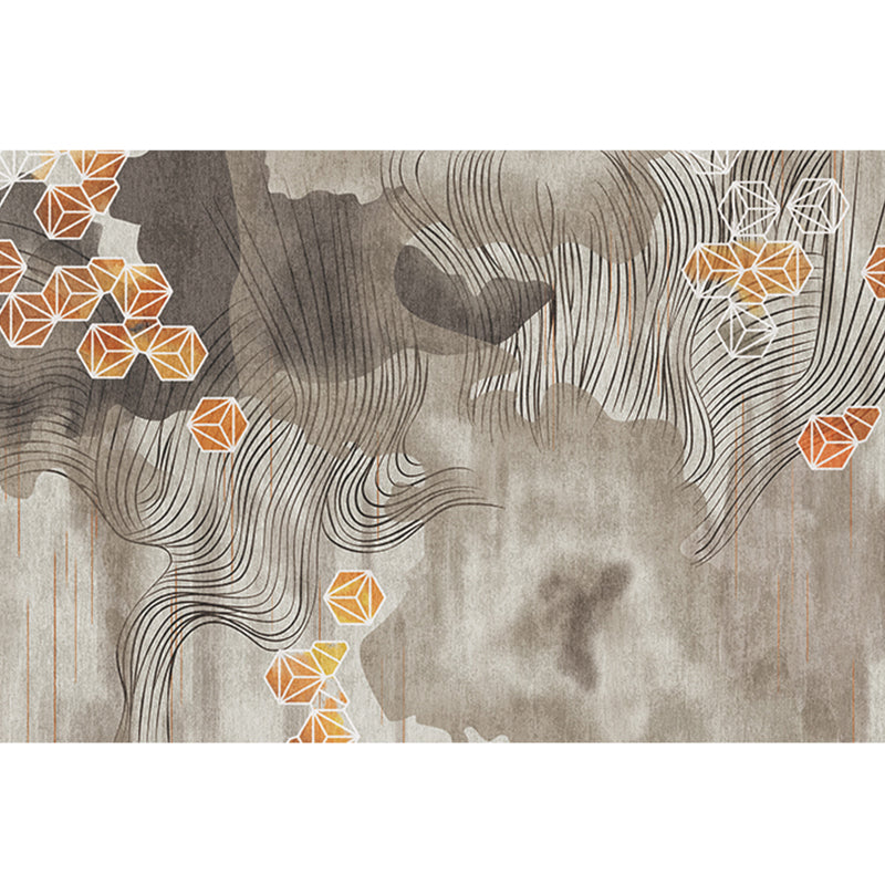 Modern Decoration Rug Multi Colored Abstract Patterned Indoor Rug Synthetics Anti-Slip Pet Friendly Carpet Brown Clearhalo 'Area Rug' 'Modern' 'Rugs' Rug' 2300430