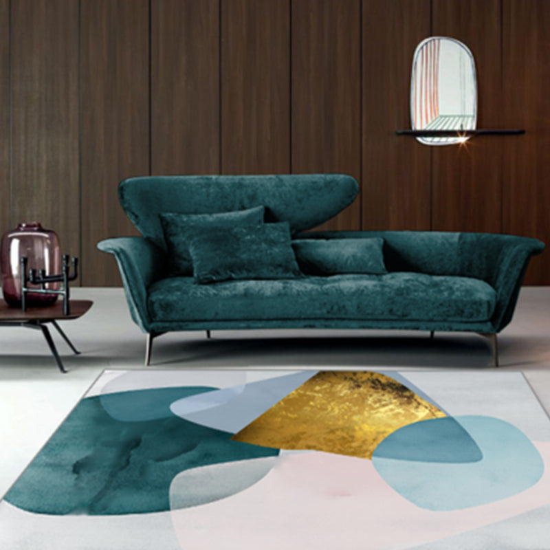 Nordic Living Room Rug Multi Colored Color Blocked Area Carpet Polyster Non-Slip Backing Easy Care Indoor Rug Nude Pink Clearhalo 'Area Rug' 'Modern' 'Rugs' Rug' 2300440