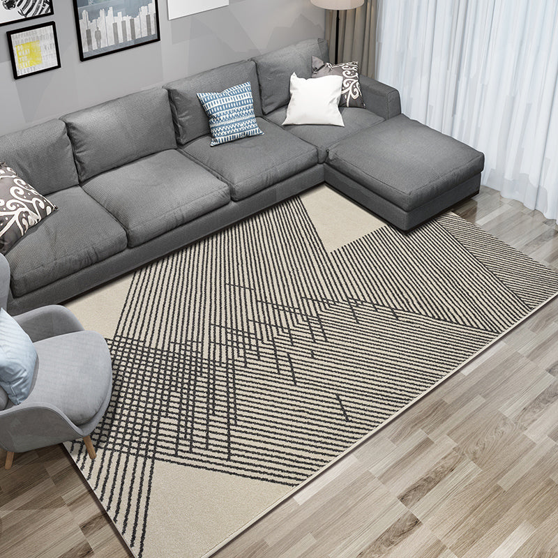 Modern Living Room Rug Multi Colored Geometric Indoor Polyster Non-Slip Backing Easy Care Carpet Brown Clearhalo 'Area Rug' 'Modern' 'Rugs' Rug' 2300447