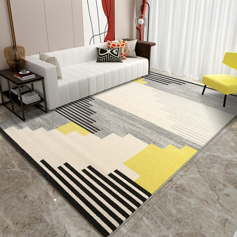 Modern Living Room Rug Multi Colored Geometric Indoor Polyster Non-Slip Backing Easy Care Carpet Clearhalo 'Area Rug' 'Modern' 'Rugs' Rug' 2300449