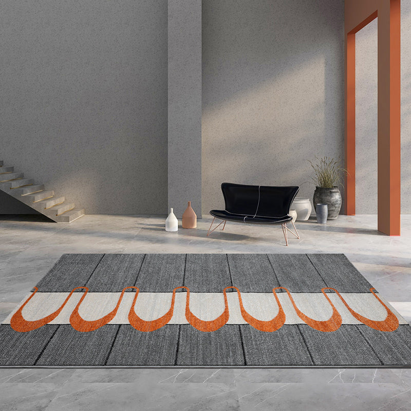 Multi-Colored Decoration Rug Novelty Geometric Printed Area Carpet Polyster Non-Slip Backing Indoor Rug Grey 5'3" x 7'7" Clearhalo 'Area Rug' 'Modern' 'Rugs' Rug' 2300467