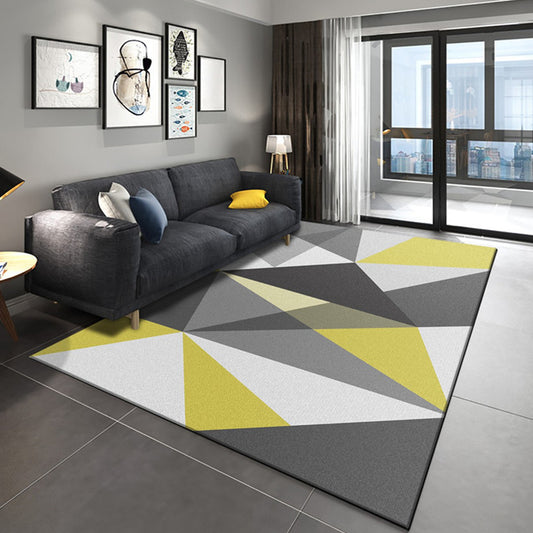 Casual Modern Rug Multi Colored Geometric Pattern Area Rug Anti-Slip Backing Stain-Resistant Washable Indoor Rug for Parlor Gray-Yellow Clearhalo 'Area Rug' 'Modern' 'Rugs' Rug' 2300481