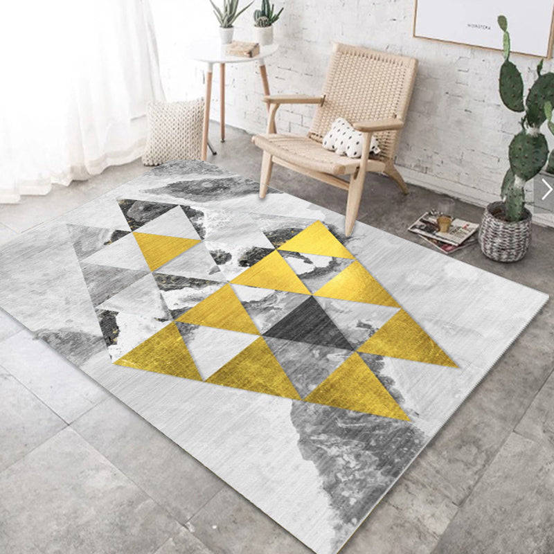 Casual Modern Rug Multi Colored Geometric Pattern Area Rug Anti-Slip Backing Stain-Resistant Washable Indoor Rug for Parlor Gold Clearhalo 'Area Rug' 'Modern' 'Rugs' Rug' 2300489