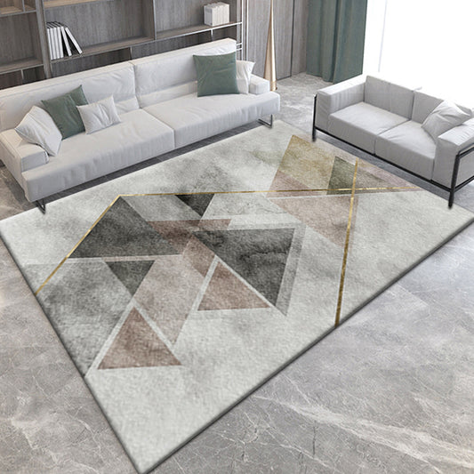 Casual Modern Rug Multi Colored Geometric Pattern Area Rug Anti-Slip Backing Stain-Resistant Washable Indoor Rug for Parlor Gray-Khaki Clearhalo 'Area Rug' 'Modern' 'Rugs' Rug' 2300490