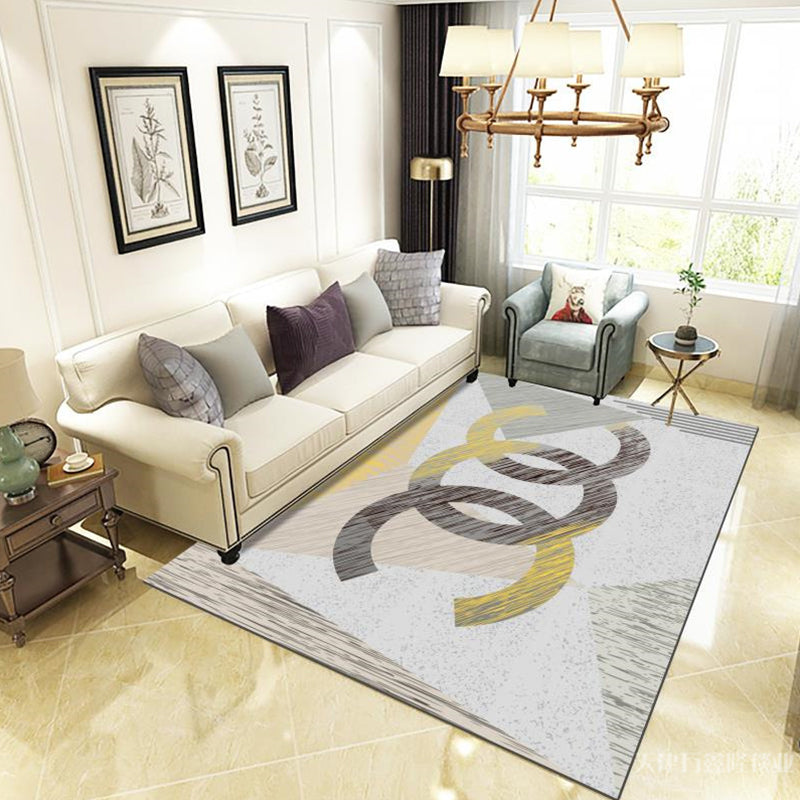 Casual Modern Rug Multi Colored Geometric Pattern Area Rug Anti-Slip Backing Stain-Resistant Washable Indoor Rug for Parlor Light Gray-Yellow Clearhalo 'Area Rug' 'Modern' 'Rugs' Rug' 2300491
