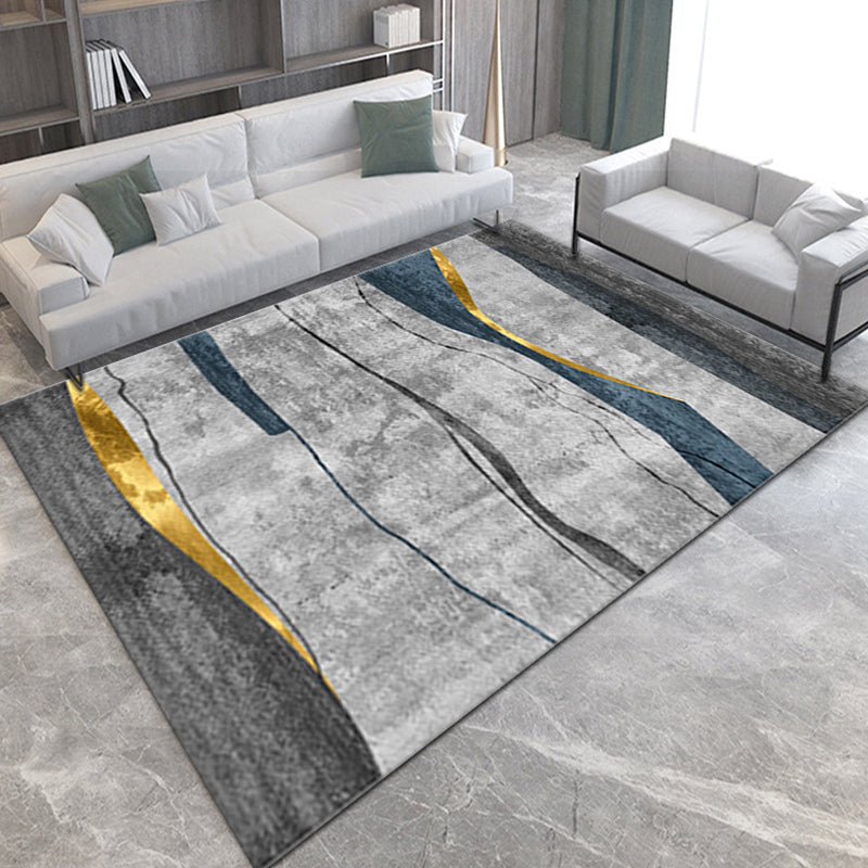 Casual Modern Rug Multi Colored Geometric Pattern Area Rug Anti-Slip Backing Stain-Resistant Washable Indoor Rug for Parlor Grey Clearhalo 'Area Rug' 'Modern' 'Rugs' Rug' 2300493