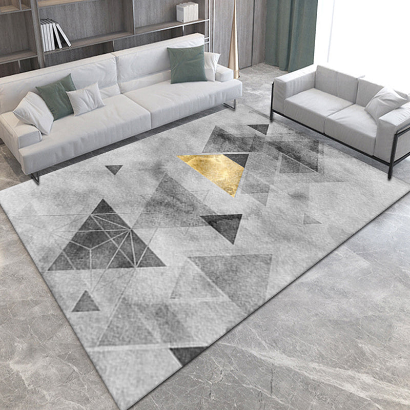 Casual Modern Rug Multi Colored Geometric Pattern Area Rug Anti-Slip Backing Stain-Resistant Washable Indoor Rug for Parlor Light Gray Clearhalo 'Area Rug' 'Modern' 'Rugs' Rug' 2300494