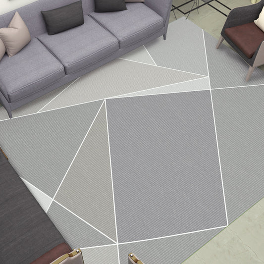 Simple Multi Colored Geo Rug Polypropylene Modern Area Carpet Non-Slip Backing Washable Indoor Rug for Living Room Grey Clearhalo 'Area Rug' 'Modern' 'Rugs' Rug' 2300524