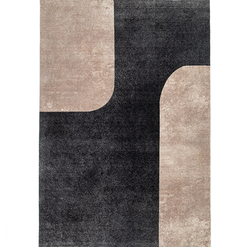 Casual Living Room Rug Multi Colored Geometric Printed Indoor Rug Polyster Pet Friendly Easy Care Area Carpet Brown-Black Clearhalo 'Area Rug' 'Modern' 'Rugs' Rug' 2300581