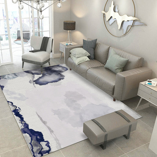 Modern Living Room Rug Multi Colored Abstact Print Indoor Rug Cotton Blend Easy Care Pet Friendly Area Carpet Gray-White Clearhalo 'Area Rug' 'Modern' 'Rugs' Rug' 2300654