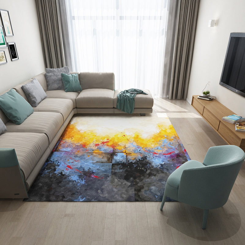 Formal Abstract Printed Rug Multi Colored Cotton Blend Indoor Rug Easy Care Washable Area Carpet for Decoration Clearhalo 'Area Rug' 'Modern' 'Rugs' Rug' 2300684