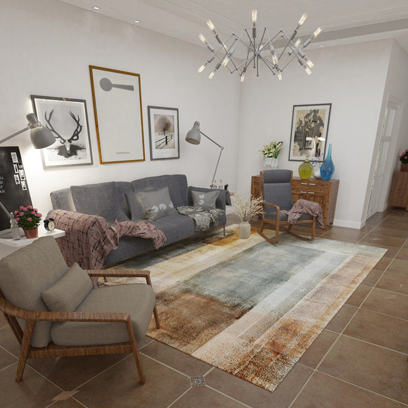 Formal Abstract Printed Rug Multi Colored Cotton Blend Indoor Rug Easy Care Washable Area Carpet for Decoration Brown Clearhalo 'Area Rug' 'Modern' 'Rugs' Rug' 2300689