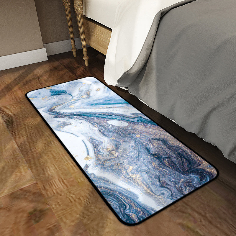 Multi-Colored Modern Rug Polyster Abstract Printed Indoor Rug Non-Slip Backing Pet Friendly Carpet for Bedroom Dark Blue Clearhalo 'Area Rug' 'Modern' 'Rugs' Rug' 2300706