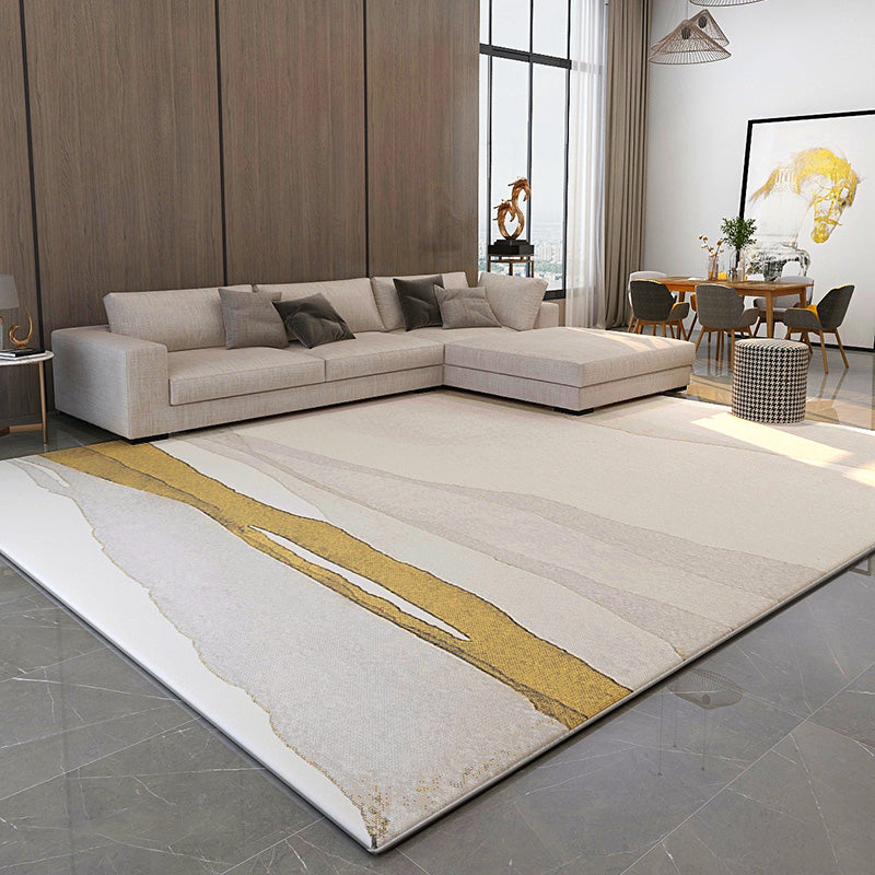 Modern Living Room Rug Multi Color Abstract Printed Area Carpet Cotton Blend Easy Care Stain-Resistant Rug White Clearhalo 'Area Rug' 'Modern' 'Rugs' Rug' 2300738