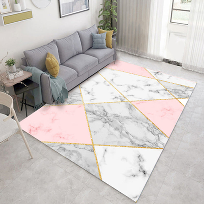 Multicolored Geometric Rug Cotton Blend Contemporary Indoor Rug Easy Care Pet Friendly Carpet for Decoration Clearhalo &#39;Area Rug&#39; &#39;Modern&#39; &#39;Rugs&#39; Rug&#39; 2300748