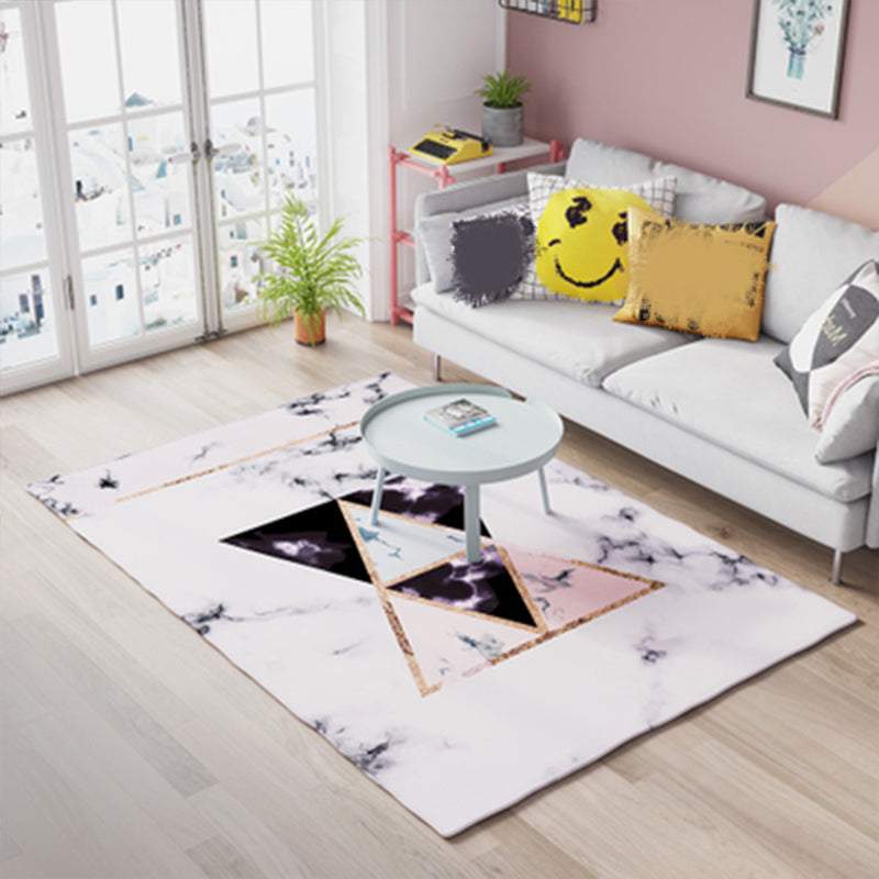 Multicolored Geometric Rug Cotton Blend Contemporary Indoor Rug Easy Care Pet Friendly Carpet for Decoration Nude Pink Clearhalo &#39;Area Rug&#39; &#39;Modern&#39; &#39;Rugs&#39; Rug&#39; 2300753