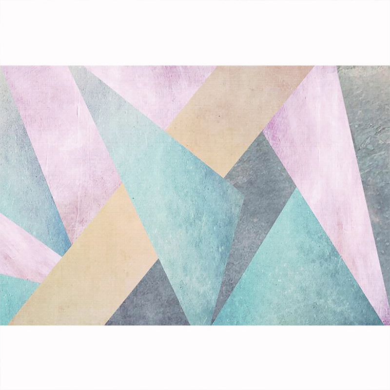 Multicolored Geometric Rug Cotton Blend Contemporary Indoor Rug Easy Care Pet Friendly Carpet for Decoration Blue-Pink Clearhalo &#39;Area Rug&#39; &#39;Modern&#39; &#39;Rugs&#39; Rug&#39; 2300754