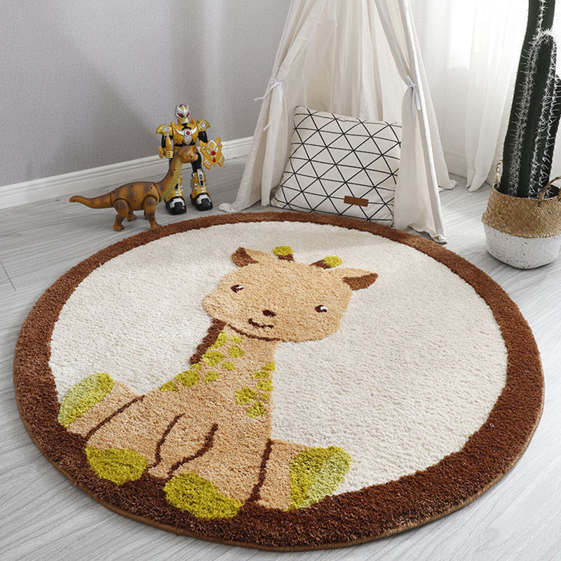 Lovely Children Room Rug Multi Colored Cartoon Printed Rug Polyster Non-Slip Backing Pet Friendly Carpet Light Brown Clearhalo 'Area Rug' 'Rug' 2300780