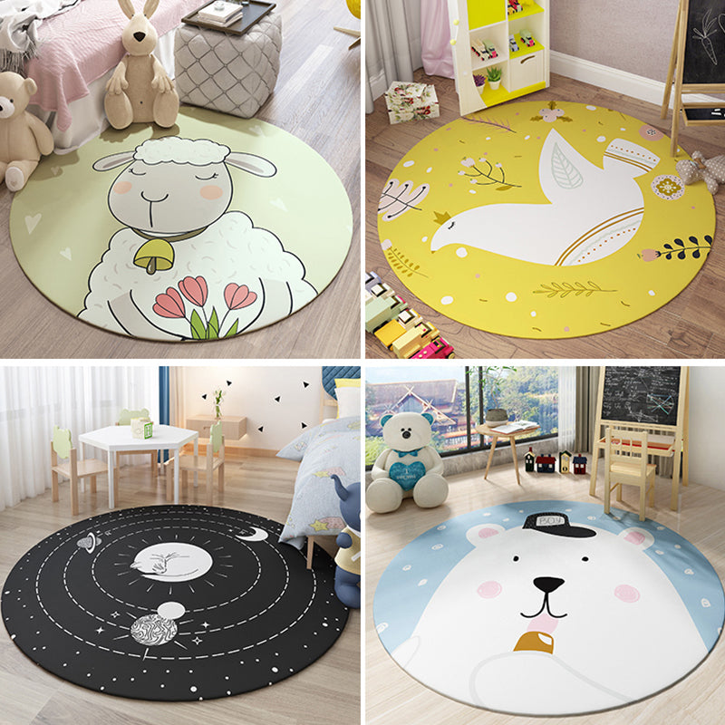 Cute Kids Room Rug Multi Colored Cartoon Printed Indoor Rug ...