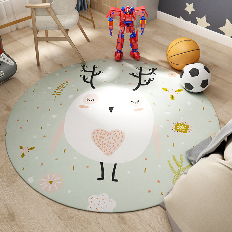 Cute Kids Room Rug Multi Colored Cartoon Printed Indoor Rug Polypropylene Pet Friendly Machine Washable Carpet White Clearhalo 'Area Rug' 'Rug' 2300828
