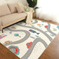 Minimalist Childrens Rug Multi Colored Cartoon Animal Indoor Rug Polypropylene Non-Slip Backing Easy Care Carpet White-Gray Clearhalo 'Area Rug' 'Rug' 2300859