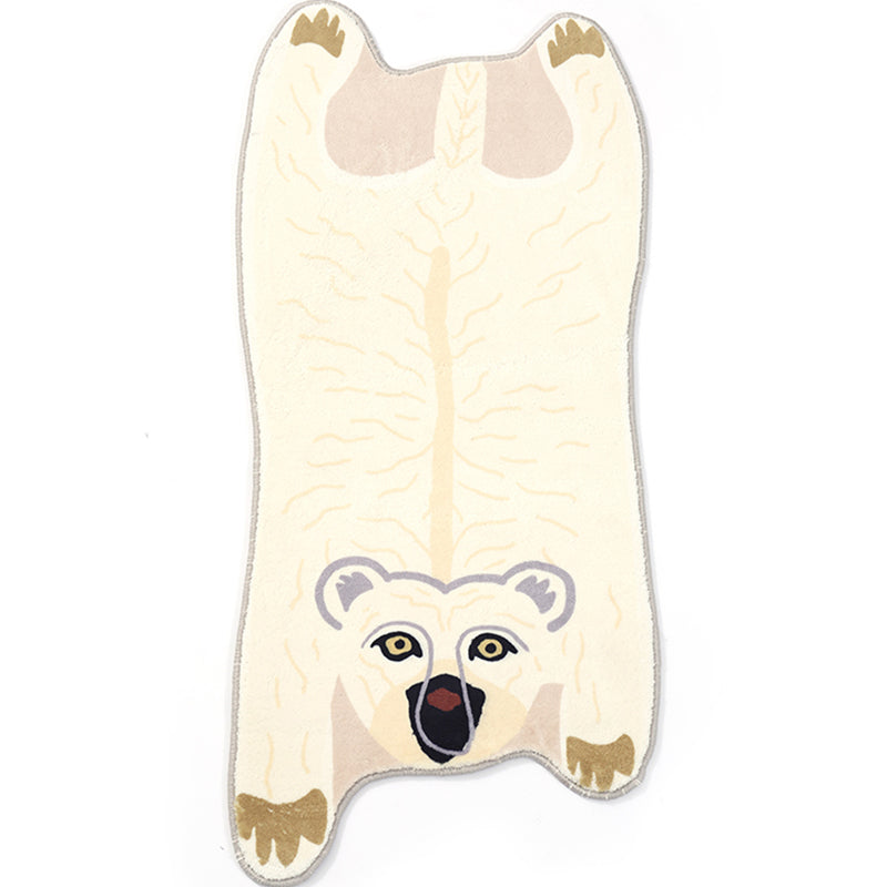 Novelty Shape Cartoon Animal Rug Multi-Colored Cute Area Rug Polyster Easy Care Pet Friendly Washable Carpet for Decor White Clearhalo 'Area Rug' 'Rug' 2300876