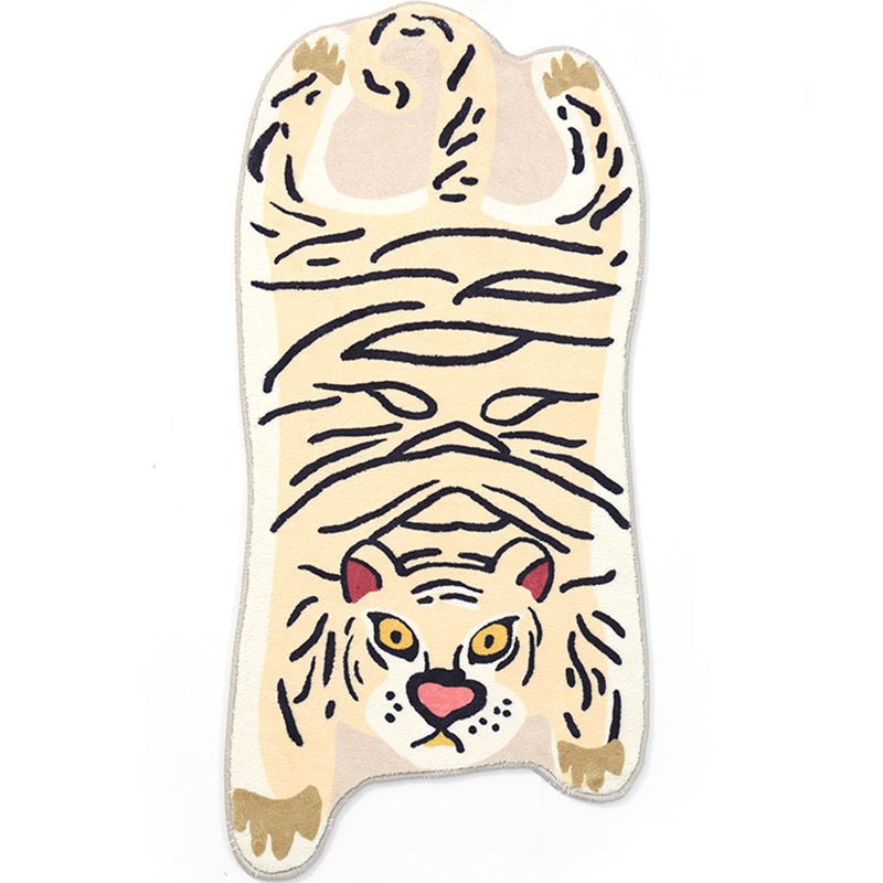 Novelty Shape Cartoon Animal Rug Multi-Colored Cute Area Rug Polyster Easy Care Pet Friendly Washable Carpet for Decor Beige Clearhalo 'Area Rug' 'Rug' 2300883
