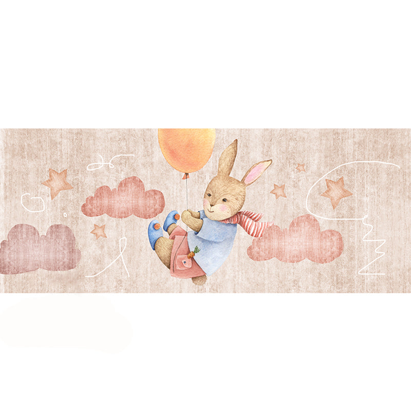 Fancy Cartoon Print Rug Multi Colored Cotton Blend Indoor Rug Non-Slip Backing Machine Washable Carpet for Bedroom Nude Pink Clearhalo 'Area Rug' 'Rug' 2300923