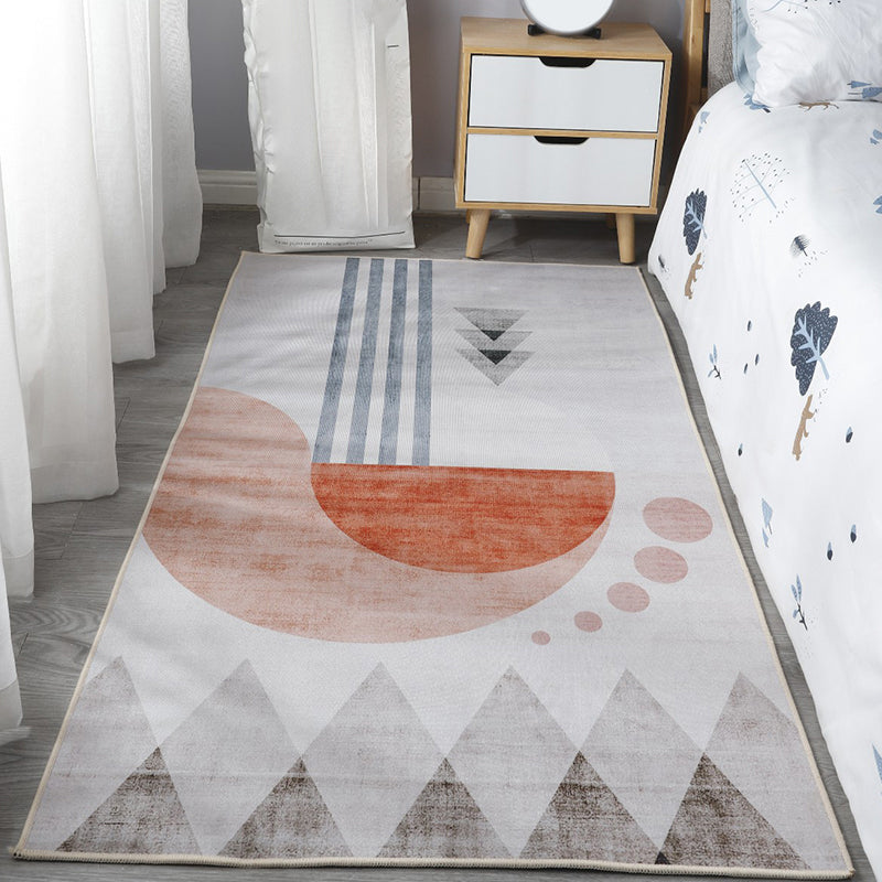 Scandinavian Bedroom Rug Multi Colored Color Blocked Indoor Rug Synthetics Non-Slip Machine Washable Carpet Grey Clearhalo 'Area Rug' 'Rug' 2300940