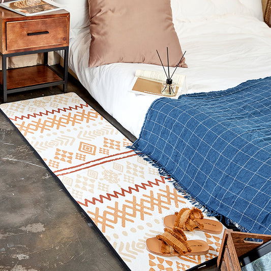 Moroccan Bedroom Rug Multi Colored Tribal Print Area Carpet Polypropylene Non-Slip Washable Easy Care Rug Dark Khaki Clearhalo 'Area Rug' 'Moroccan' 'Rugs' Rug' 2300981