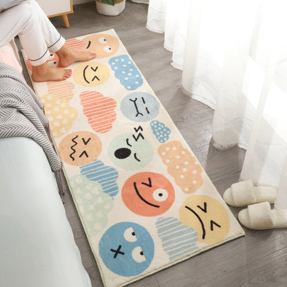 Cute Kids Bedroom Rug Multi Colored Cartoon Printed Area Carpet Lamb Wool Non-Slip Machine Washable Rug Light Orange Clearhalo 'Area Rug' 'Rug' 2301001