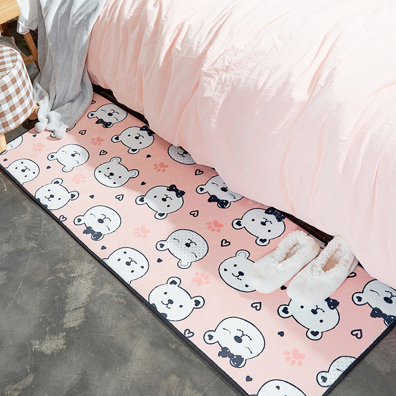 Leisure Decoration Rug Multi Colored Cartoon Pattern Indoor Rug Anti-Slip Backing Pet Friendly Washable Carpet Nude Pink Clearhalo 'Area Rug' 'Rug' 2301015