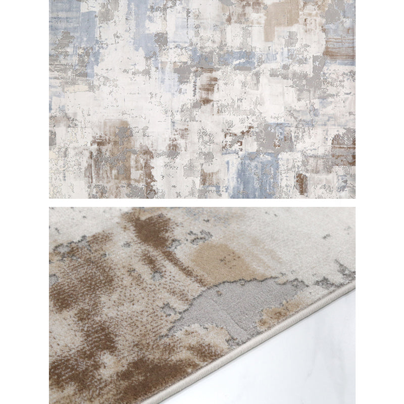 Industrial Living Room Rug Multi Colored Abstract Printed Indoor Rug Polyster Easy Care Pet Friendly Area Carpet Pewter Clearhalo 'Area Rug' 'Rug' 2301059
