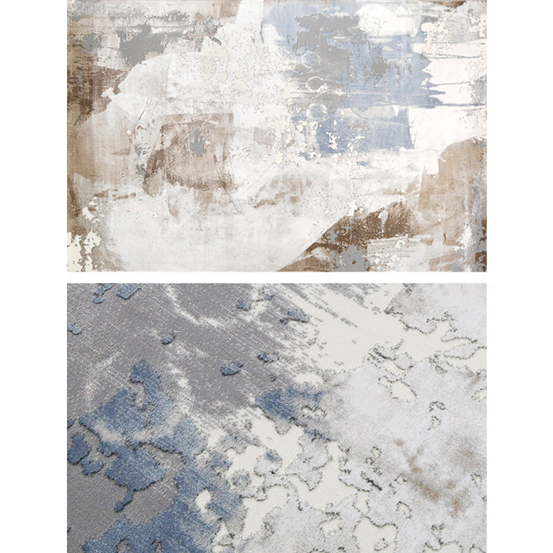 Industrial Living Room Rug Multi Colored Abstract Printed Indoor Rug Polyster Easy Care Pet Friendly Area Carpet Gray Blue Clearhalo 'Area Rug' 'Rug' 2301061
