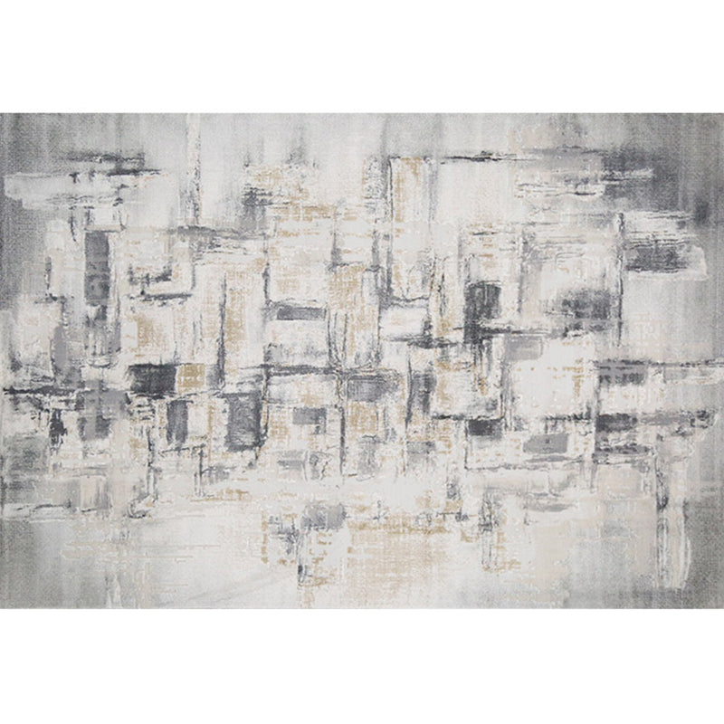 Cyberpunk Living Room Rug Multi Colored Abstract Patterned Area Carpet Polyster Easy Care Pet Friendly Indoor Rug Grey Clearhalo 'Area Rug' 'Rug' 2301065