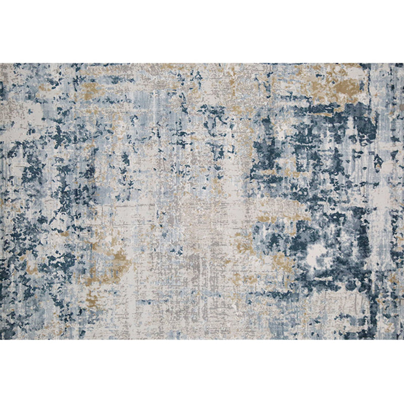 Cyberpunk Living Room Rug Multi Colored Abstract Patterned Area Carpet Polyster Easy Care Pet Friendly Indoor Rug Blue-Grey-Yellow Clearhalo 'Area Rug' 'Rug' 2301068