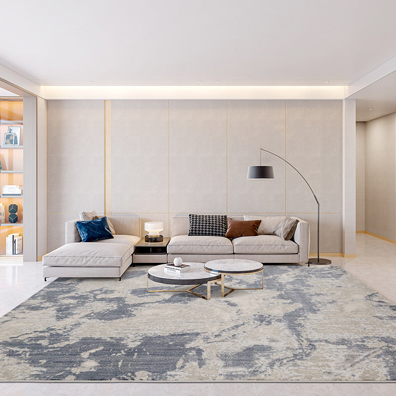 Modern Parlor Rug Multi Colored Abstract Printed Area Rug Cotton Blend Stain-Resistant Easy Care Indoor Rug Light Gray-Black Clearhalo 'Area Rug' 'Rug' 2301088
