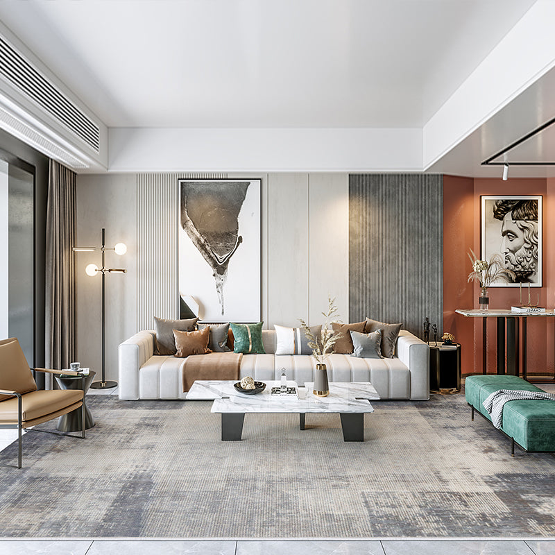 Modern Parlor Rug Multi Colored Abstract Printed Area Rug Cotton Blend Stain-Resistant Easy Care Indoor Rug Silver Gray Clearhalo 'Area Rug' 'Rug' 2301091