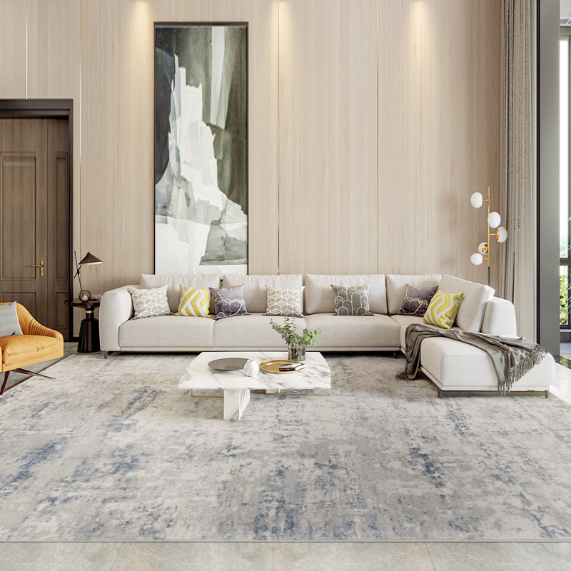Modern Parlor Rug Multi Colored Abstract Printed Area Rug Cotton Blend Stain-Resistant Easy Care Indoor Rug Light Gray-White Clearhalo 'Area Rug' 'Rug' 2301093