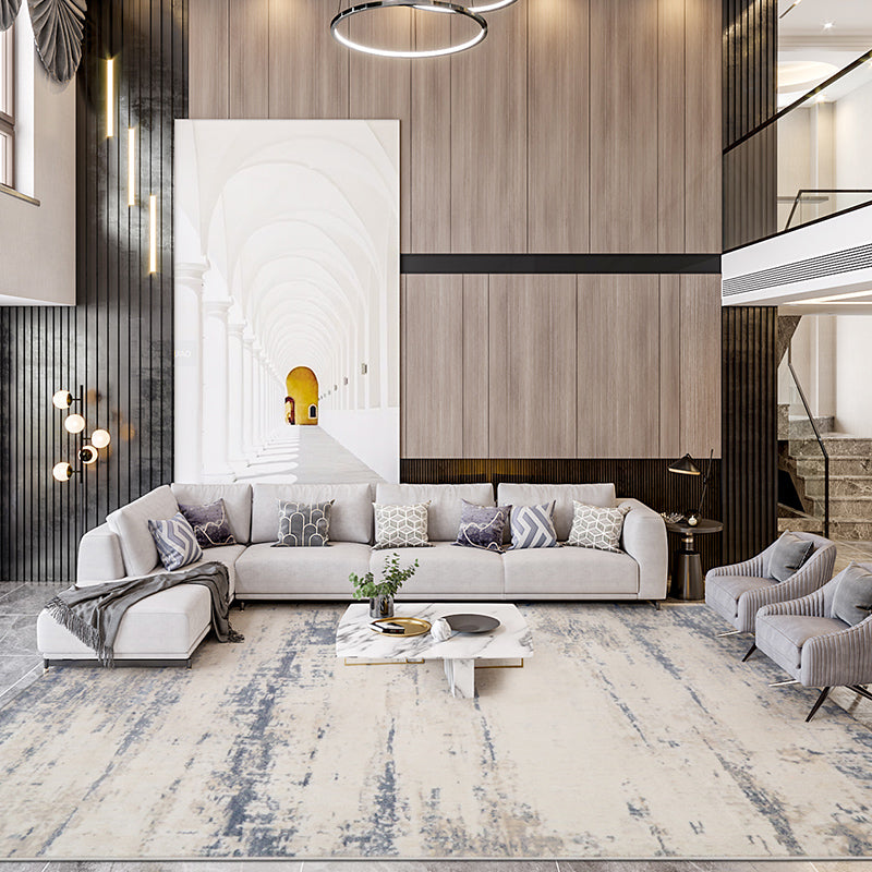 Modern Parlor Rug Multi Colored Abstract Printed Area Rug Cotton Blend Stain-Resistant Easy Care Indoor Rug Dark Beige Clearhalo 'Area Rug' 'Rug' 2301094